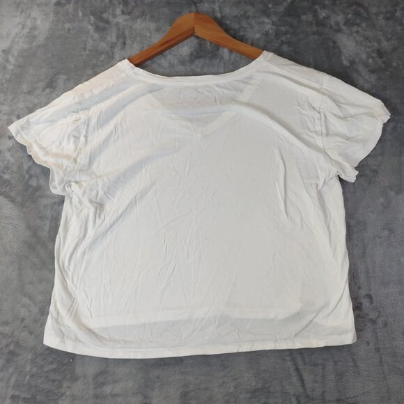 Girlfriend Collective Women M White V-Neck Tee Organic Cotton Blend Eco-friendly - Picture 5 of 6